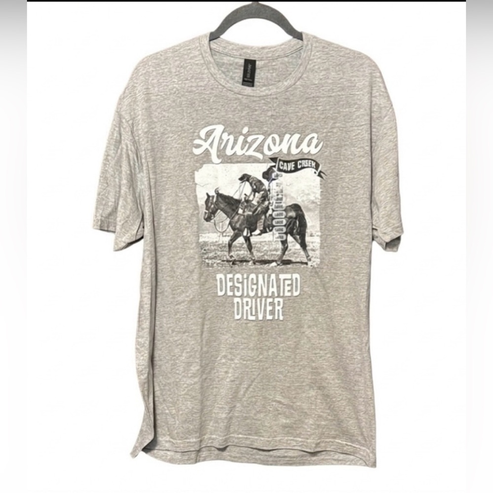 Mens Gray Short Sleeve Arizona Graphic Tee | Large